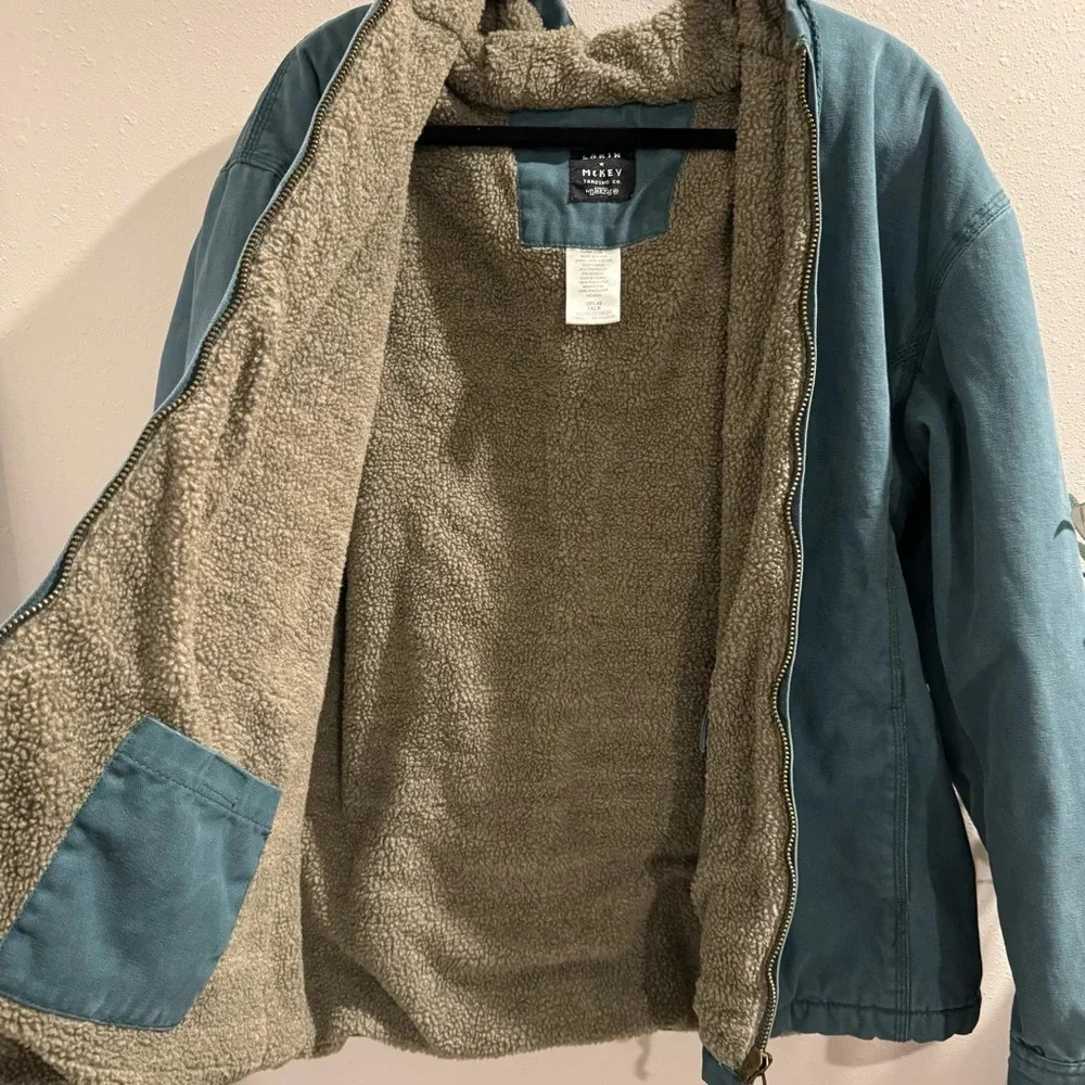 Lakin McKey Trading Canvas Full Zip Jacket 2XLR Hooded Lined Workwear Coat Heavy - Picture 4 of 8